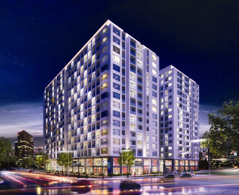 Diện tích rộng rãi với trung tâm thương mại tích hợp là điểm mạnh của Sky Center