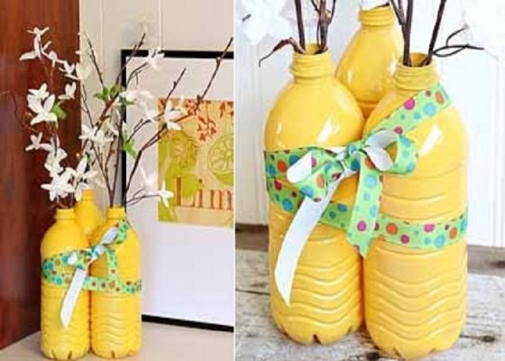 Tái chế chai nhựa thành lọ hoa