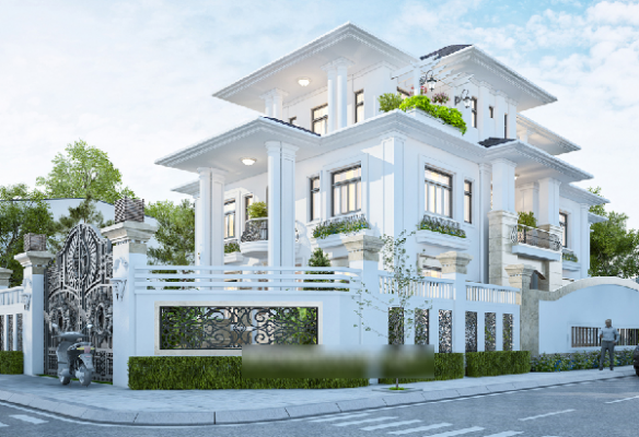 Mẫu biệt thự cổ điển mang phong cách thiết kế kiểu Pháp