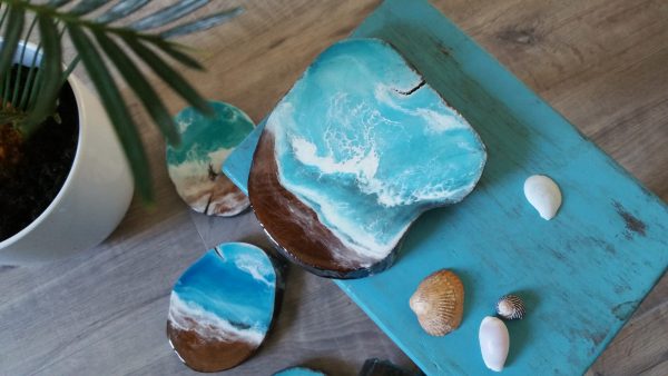 Bring home an Ocean. Resin Ocean & SurfArt handmade by SurfArt.